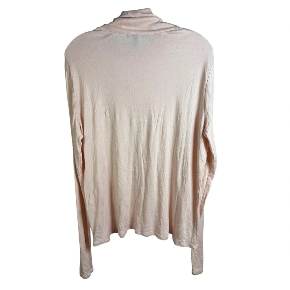 Eileen Fisher Shirt Womens Large Pink‎ Cowl Neck Organic Cotton Lyocell Blend